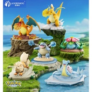 Original Pokemon Langbowang Battle Moment Ornaments figure Charizard,Blastoise,Venusaur,Dragonite