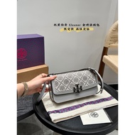ToryBurch1333Eleanor Hot Diamond Baguette Bag White Diamond Pattern Embroidery Fashion Commuter