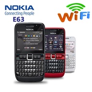 ต้นฉบับสำหรับ NOKIA E63 3กรัมโทรศัพท์มือถือ WiFi บลูทูธ2MP QWERTY-แป้นพิมพ์ภาษาอาหรับแป้นพิมพ์ปลดล็อคโทรศัพท์มือถือ