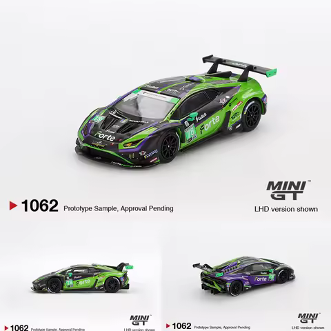 MINIGT 1/64 1062 Lamborghini Huracán GT3 EVO2 #78 Forte Racing 2024 Simulation Alloy Small Scale Car