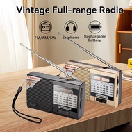 Rechargeable Radio Speaker AM/FM/SW 3 Band Radio AC Power Vintage Portable Radio FM AM with Battery 