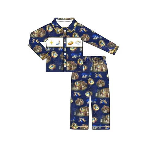 Wholesale Children Christmas Clothing Long Sleeve Christmas Nativity-Pjs Outfits Boy Girl Pajamas Se