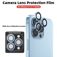 Camera Lens Screen Protector For iPhone 13 12 11 Pro Max Anti Scrach HD Tempered Glass Lens Film For iPhone13 13 Mini 12 Pro 11 Metal Lens Protective Ring Cover With Calibration Locator