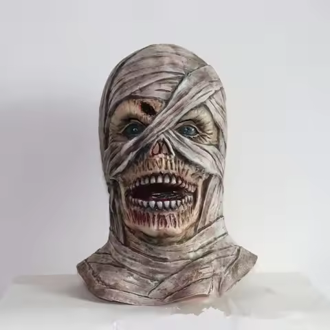The Mummy Latex Mask Horror Prank Full Head Cover Halloween Masquerade Party Cosplay Costume Props S