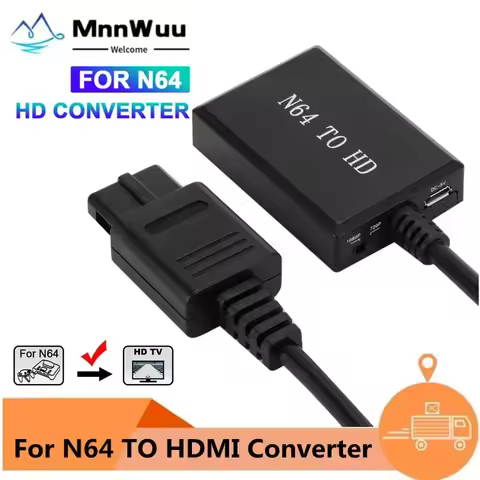 For N64 To HDMI-compatible Converter HD Link Cable for N64/GameCube/SNES Plug and Play 1080P for Nin