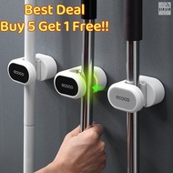 <Buy 5 Free 1> SG Seller Bathroom Mop Holder Broom Holder Hanger Clip Wall Mop Rack Bathroom Holder 