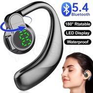 Digital Display Rotating Single Bluetooth Earphones - Rotatable Sports Noise Reduction Headphone - A