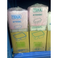 (1pcs) 2 Compartment Rectangular Container 750dc 1000dc