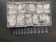 Móng úp tay hsm nhám form vuông đục trong - hộp 10 số