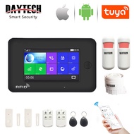 DAYTECH Tuya WiFi Gsm Security Alarm System Fingerprint Arming Temperature And Humidity Display 433M
