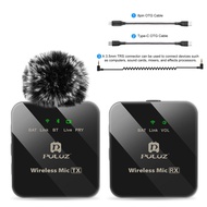 PULUZ 2 TX / 1 TX + 1 RX Wireless Lavalier Microphone 3.5mm Interface Receiver and Microphone For iP