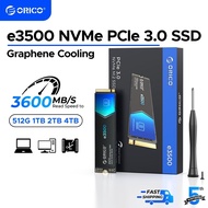 ORICO E3500 PCIe 3.0 M.2 2280 NVME SSD 3500MB/s 256GB 512GB 1TB for Creators Work（ORICOE3500）
