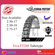 VIVA TUBETYPE FT268 CROSS TAYAR TIUB VIVA 2.50-17 (250-17) 2.75-17 (275-17) BUNGA CROSS
