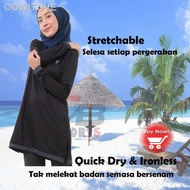【NEW stock】✕▼Baju Sukan Muslimah Baju Renang SwimWomen BlouseSport Blouse Jersi Shirt Women Muslimh Activewear  Sportswe