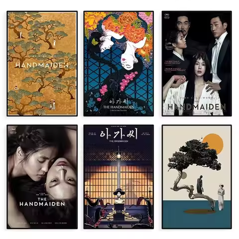 Korean Lesbian Films The Handmaiden Character Poster Canvas Painting Film Wall Art for Living Room H