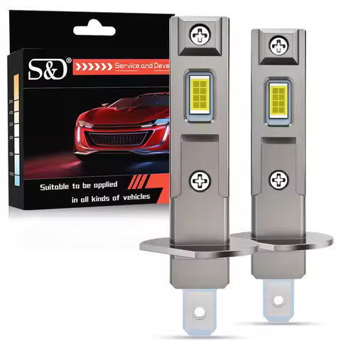 S&D H1 H3 LED Lights Bulbs Canbus 25000LM 80w LED Headlight H1 Turbo Auto Lamps Plug & Play Fog Lamp
