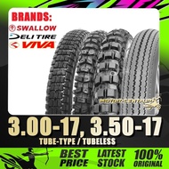 TAYAR 3.00-17, 300-17, 4.00-17, 400-17 VIVA/SWALLOW/DELI TUBELESS/TUBE-TYPE TYRE [TY3XX17]