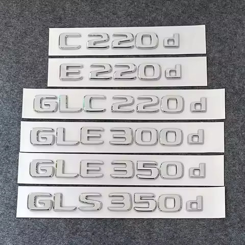 3D ABS Letters E220d GLC220d C220d C250d GLE350d 4Matic Emblem for Mercedes Benz W205 Car Trunk Logo
