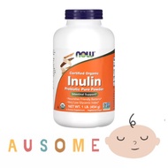 Ausome | Nemechek Protocol, NOW Foods, Certified Organic Inulin, Prebiotic Pure Powder, 1 lb (454 g)