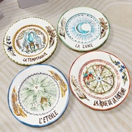 New European-Style Bone China Western Food Plate Household Dim Sum Plate Round Plate Dinner Plate 10-Inch Gift Set