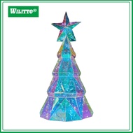Colorful Christmas Decoration Led Christmas Tree Ornament Light-up Polyhedra Xmas Tree Figurine with