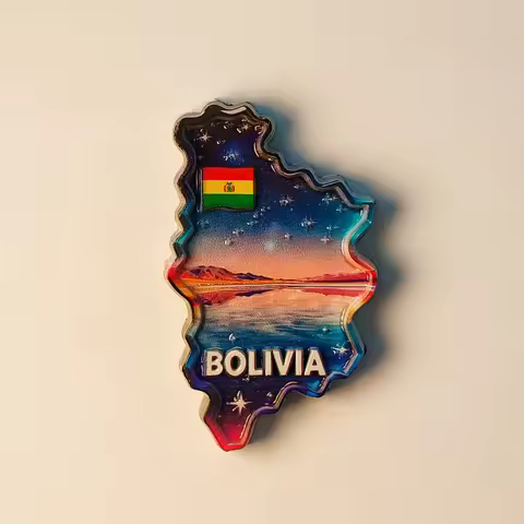 South America, Bolivia, Mirror of the Sky, Uyuni Salt Marsh，3D Stereoscopic，Tourism souvenirs，Refrig