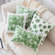 Fresh and light green ins Wind branches, leaves, daisy flowers, pillowcase, sofa cushion, waist pill
