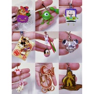 Preloved keychain KC5 Aladdin Mickey Minnie Mouse Buzz Lightyear Michael Mike Monster Inc Clarice Ch