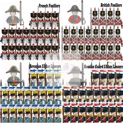 Napoleonic Fusilier Lancer Soldiers Mini Action Figures Kids Toys Legion Wars Building Blocks For Ki