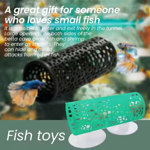 Aquarium Fish Tunnel Toys Betta Fish Tunnel Hideouts Playground Caves for Betta Bottom Feeders Fish 