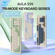 AULA S99 2.4G Wireless/ Bluetooth/Wired Three Mode Gaming keyboard RGB ergonomic keyboard Office Typ