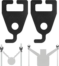 Soulchen 2 Pack AR500 T- Post Target Hanger 3/8" Thick Steel Hook Pair Adjustable Height Shooting Ha