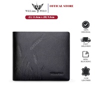 William POLO Men short Wallet - Leather Bifold Wallets dompet lelaki