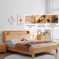 Musisen Katil Queen Rangka Katil Kayu Solid Queen Storage Queen Bed Frame Wood Kayu Rangka Katil Nordic Modern 实木床