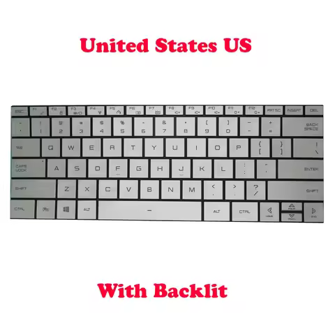 Grey Silver Laptop Backlit Keyboard For Tongfang PF4MN2F PF4MU1F PF4NU1F PF4PU1F PF4WN2F PF4WN3F PF4