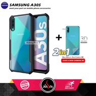 Samsung A30S Armor Case Transparent Casing with 3D Carbon Skin