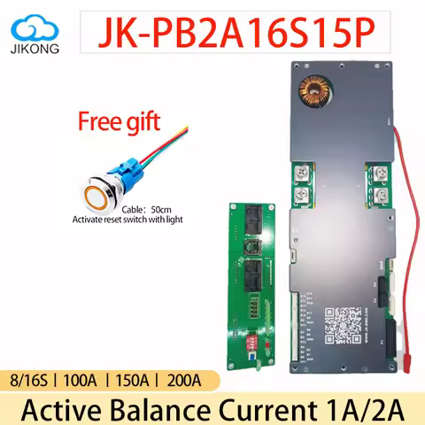 JK Inverter BMS JK-B2A16S15P 150A Active Balance 2A 8S-16S with CAN RS485 heat JIKONG BMS 24V 48V 60