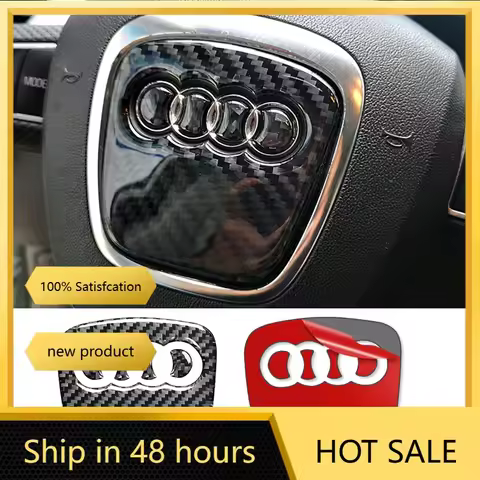 Car Steering Wheel Ring Trim Carbon Fiber Sticker Cover Decoration Auto Accessories For Audi A4 B8 8