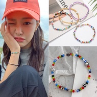 Korea Retro Color Beaded Bracelet Candy Color Beige Ring
