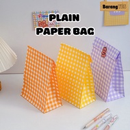 Barang YES  Plaid Paper Bag Party Goodies Doorgift Gift Beg Storage Aesthetic Bakery Kraft Bag