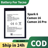 Battery Bateri for Tecno Spark 6 Camon 16 Batery Camon 16 Pro BL-49HT