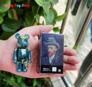 Original 100% bearbrick building block bear famous painter Van Gogh self-portrait chrysanthemum Pikachu One-Eyed Boy Hairy Monster Clown zombie milk girl ornamentmodel car decoration doll