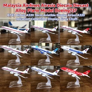 Malaysia Airlines AirAsia Diecast Alloy Plane Model Boeing737 B747 Airbus A320 16cm Aviation Collect