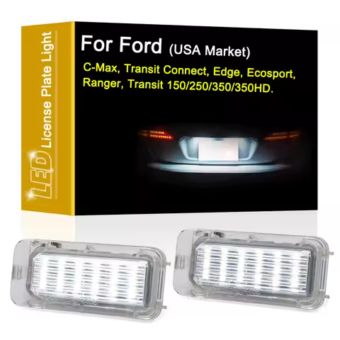 LED License Number Plate Light Assembly For Ford C-Max Transit Connect Edge Ecosport Ranger Transit 
