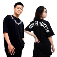 KAOS PRIA WANITA OVERSIZE SAN ANDREASS STREETWEAR LENGAN PENDEK KAOS RETRO BASIC
