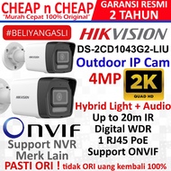 IP Cam HikVision 2MP Outdoor ColorVu Audio DS-2CD1043G2-LIU - IP Cam PoE Hik Vision