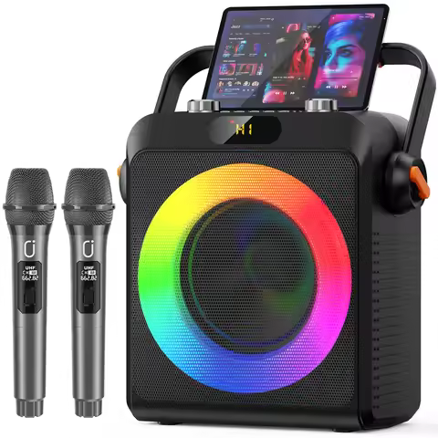 JYX Karaoke Machine with 2 Wireless Microphones for Adults, Outdoor Gatherings, Support TV/AUX/USB/T