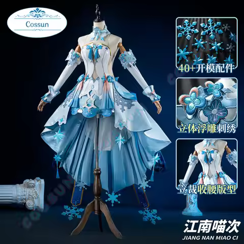 Game Honkai Impact 3 Kiana Kaslana Cosplay Costumes Winter Prayers New Wishes Sweet Formal Dress Par