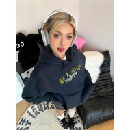 Pure Cotton Style Retro High Street Hooded Sweatshirt Women s 2025 New Design Sense Niche Loose Fash