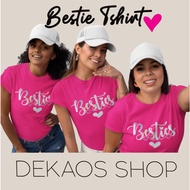 DEKAOS SHOP - BESTIE BESTFRIEND FAMILY COUPLE T-SHIRT VALENTINE'S FAMILY PINK FASHION LATEST COUPLE 